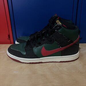 NIKE SB DUNK HIGH PRO RESN SIZE 11 RED/BLACK/GREEN STREETWEAR SUPREME